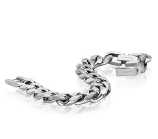 SMB172  S.STEEL 16MM 6 CUT POLISHED CURB LINK BRACELET