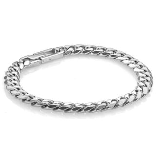 SMB331 - S.STEEL-SIDE 7.7MM-CURB-POLISHED 7.5"+2"-EXT BRACELET