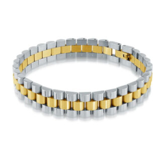 SMB559 - S.S. GOLD IP RX STYLE WATCH LINK 8.5" BRACELET