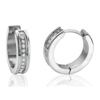 SEA238  S.STEEL POLISH CENTRE CZ HUGGIES