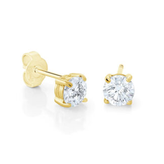 SEA328 - GOLD IP S.S. 6MM WHIETE CZ STUD