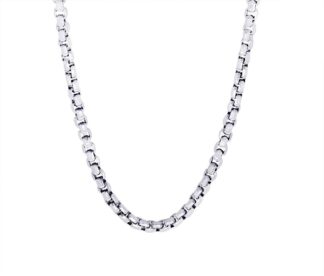 SN12  S.STEEL D-CUT ROUND BOX LINK 24" CHAIN
