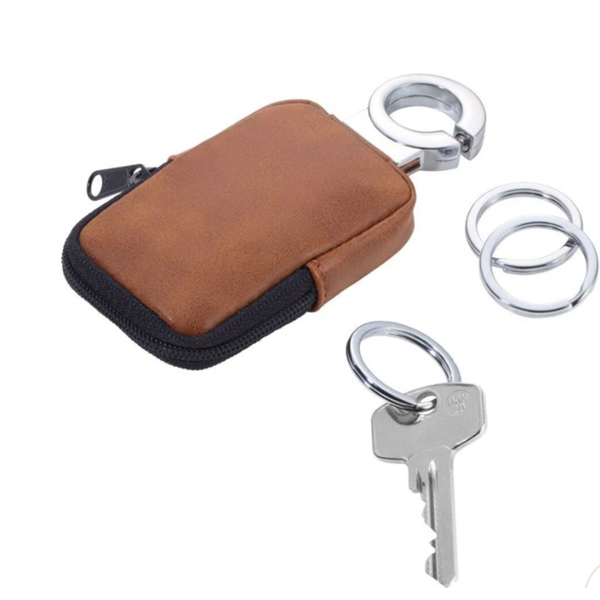 KR2177BR - "CLEAN CLICK" KEYRING BROWN